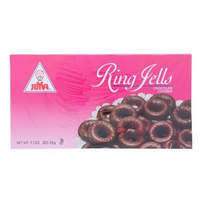 Joyva Chocolate Covered Ring Jells  - Case of 24 - 9 OZ