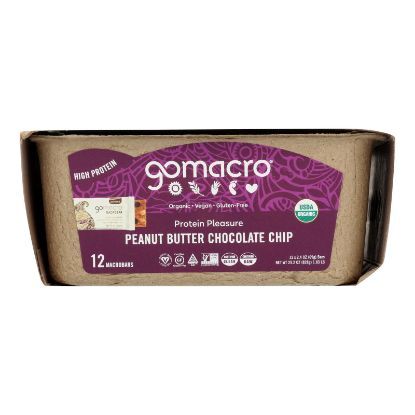 GoMacro Organic Macrobar - Peanut Butter Chocolate Chip - 2.5 oz Bars - Case of 12