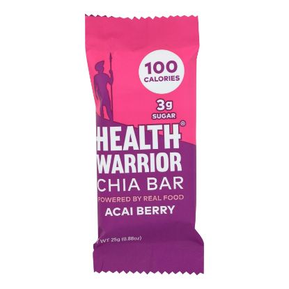 Health Warrior Chia Bar - Acai Berry - .88 oz Bars - Case of 15