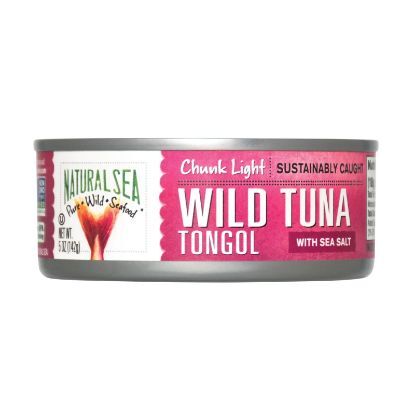 Natural Sea Wild Tongol Tuna - With Sea Salt - Case of 12 -  5 oz.