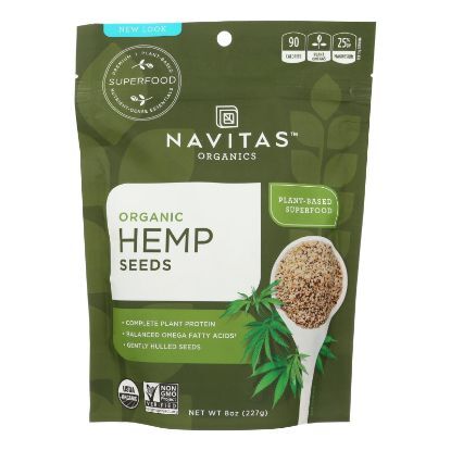 Navitas Naturals Hemp Seeds - Organic - Shelled - 8 oz - case of 12