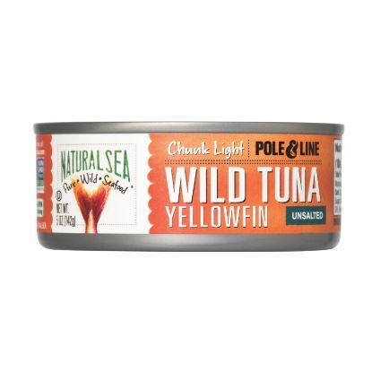 Natural Sea Wild Yellowfin Tuna - Unsalted - Case of 12 - 5 oz.