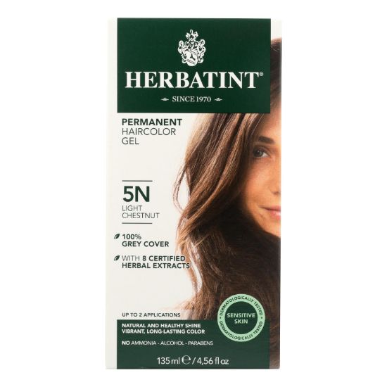Herbatint Permanent Herbal Haircolour Gel 5N Light Chestnut - 135 ml