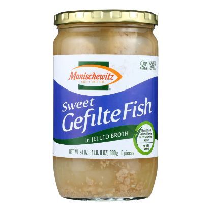 Manischewitz - Gefilte Fish in Jelled Broth - Sweet - Case of 12 - 24 oz.