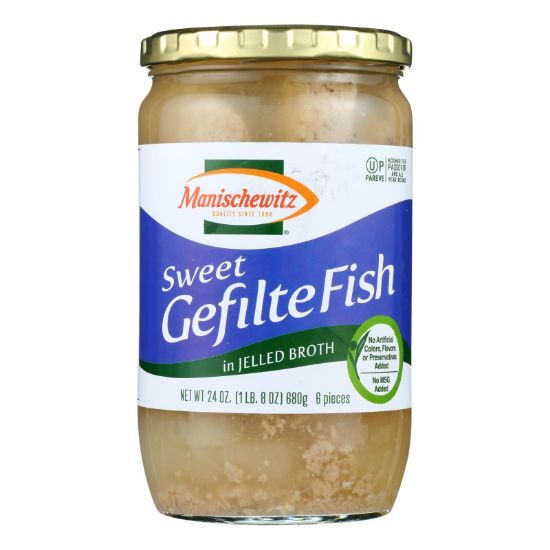 Manischewitz - Gefilte Fish in Jelled Broth - Sweet - Case of 12 - 24 oz.