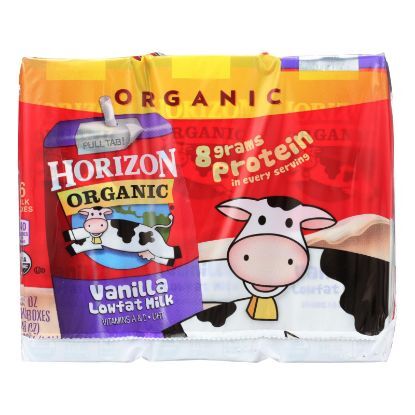 Horizon Organic Dairy Milk - Organic - 1 Percent - Lowfat - Box - Vanilla - 6/8 oz - case of 3
