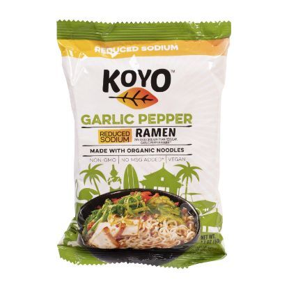 Koyo Ramen - Reduced Sodium Garlic Pepper - Case of 12 - 2.1 oz.