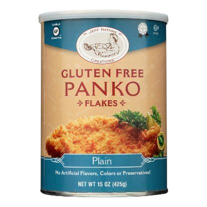 Jeff Nathan Creations Bread Crumbs - Panko Flakes - Plain - Gluten Free - 15 oz - case of 12