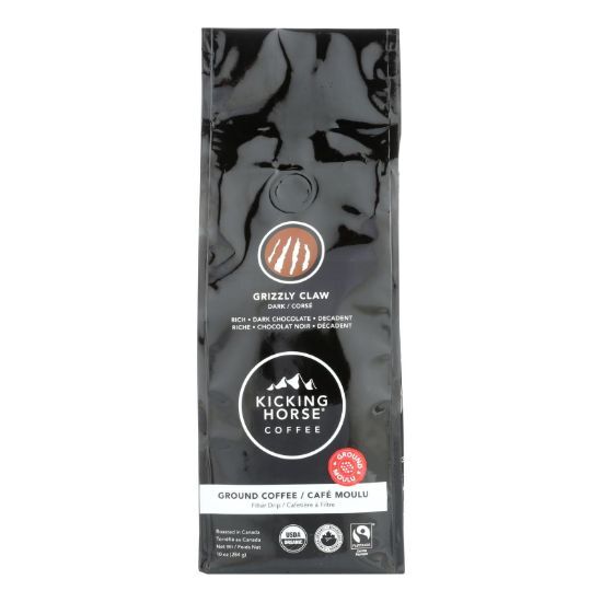 Kicking Horse Coffee - Organic - Ground - Grizzly Claw - Dark Roast - 10 oz - case of 6
