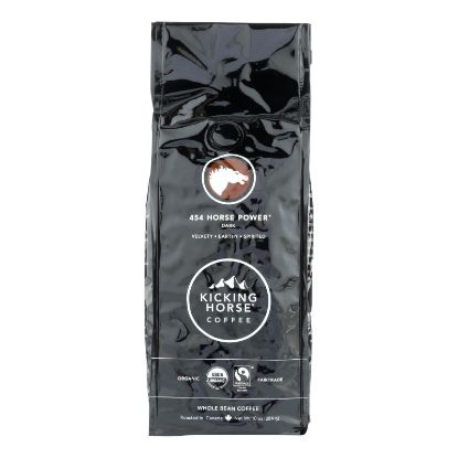 Kicking Horse Coffee - Organic - Whole Bean - 454 Horse Power - Dark Roast - 10 oz - case of 6