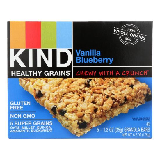 Kind Bar - Granola - Healthy Grains - Vanilla Blueberry - 1.2 oz - 5 Count - Case of 8