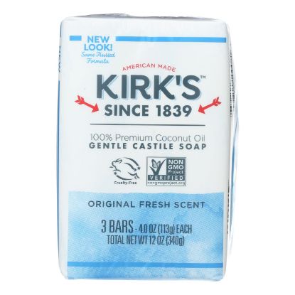 Kirk's Natural Castile Soap Original - 4 oz Each / Pack of 3