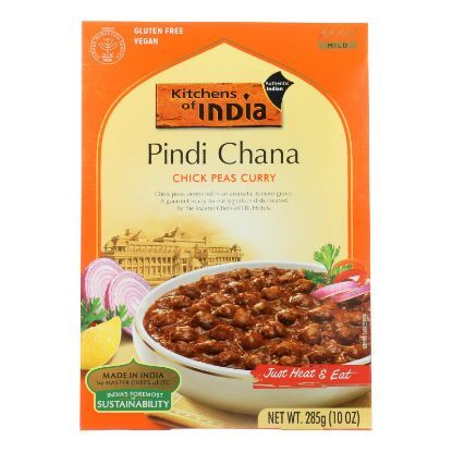 Kitchen Of India Dinner - Chick Peas Curry - Pindi Chana - 10 oz - case of 6