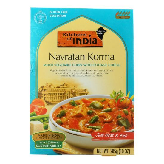 Kitchen Of India Dinner - Mixed Vegetable Curry with Cottage Cheese - Navratan Korma - 10 oz - case of 6