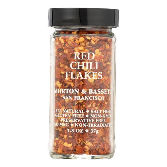 Morton and Bassett Seasoning - Chili Flakes - Red - 1.3 oz - Case of 3