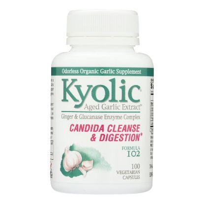 Kyolic - Aged Garlic Extract Candida Cleanse and Digestion Formula 102 - 100 Vegetarian Capsules