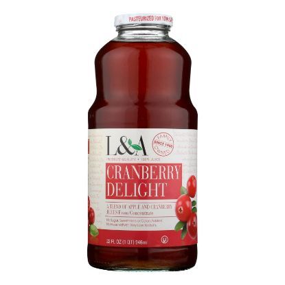 L and A Juice - Cranberry Delight - Case of 6 - 32 Fl oz.