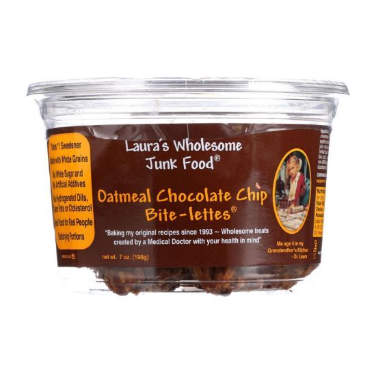 Lauras Wholesome Junk Food Cookies - Oatmeal Chocolate Chip - 7 oz - case of 6