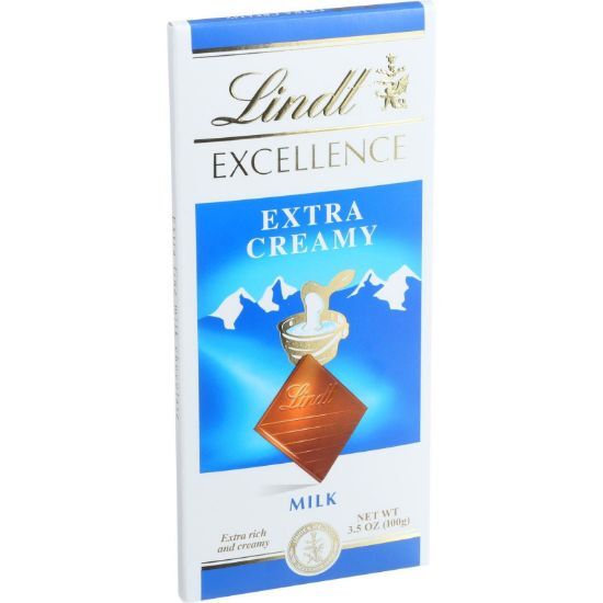 Lindt Chocolate Bar - Milk Chocolate - 31 Percent Cocoa - Extra Creamy - 3.5 oz Bars - Case of 12