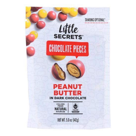 Little Secrets Dark Chocolate Candies - Peanut Butter - Case of 8 - 5 oz.