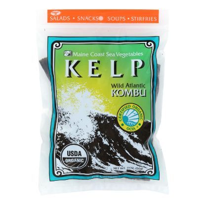 Maine Coast Organic Sea Vegetables - Kelp - Wild Atlantic Kombu - Whole Leaf - 2 oz