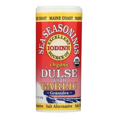 Maine Coast Organic Sea Seasonings - Dulse Granules with Garlic - 1.5 oz Shaker
