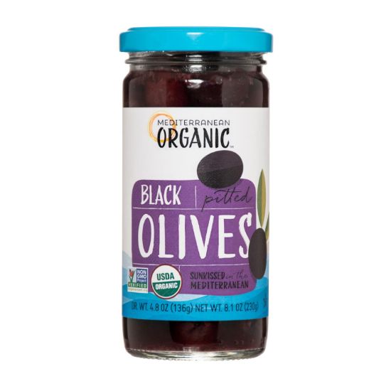 Mediterranean Organic Olives - Organic - Black - Pitted - 8.1 oz - case of 12