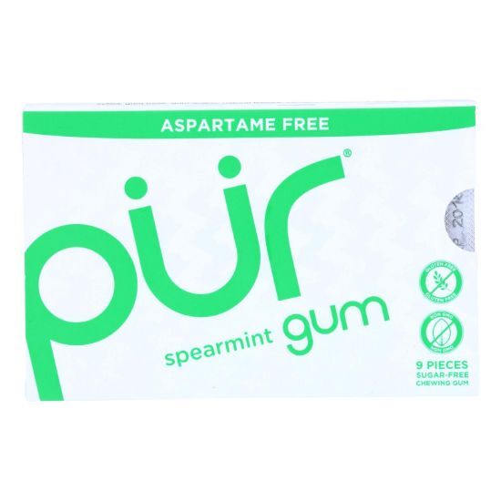 Pur Gum - Spearmint - Aspartame Free - 9 Pieces - 12.6 g - Case of 12