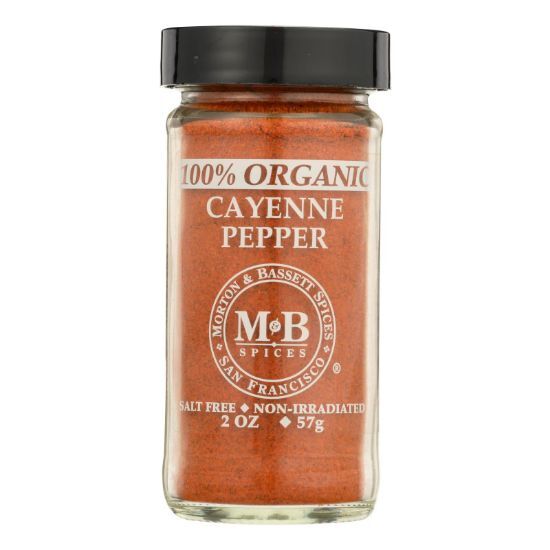 Morton and Bassett Organic Cayenne Pepper - Cayenne Pepper - Case of 3 - 2 oz.