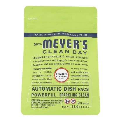 Mrs. Meyer's Clean Day - Automatic Dishwasher Packs - Lemon Verbena - Case of 6 - 12.7 oz