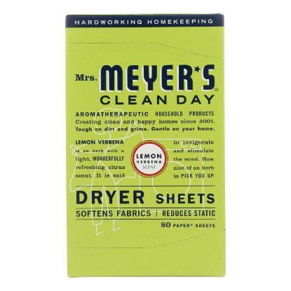Mrs. Meyer's Clean Day - Dryer Sheets - Lemon Verbena - Case of 12 - 80 Sheets