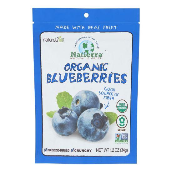 Natierra Fruit - Organic - Freeze Dried - Blueberries - 1.2 oz - case of 12