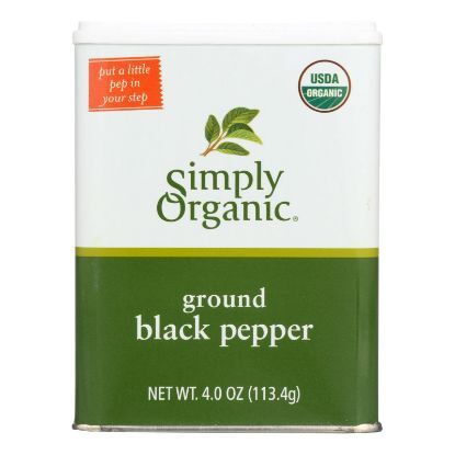 Simply Organic Ground Black Pepper - Case of 6 - 4 oz.