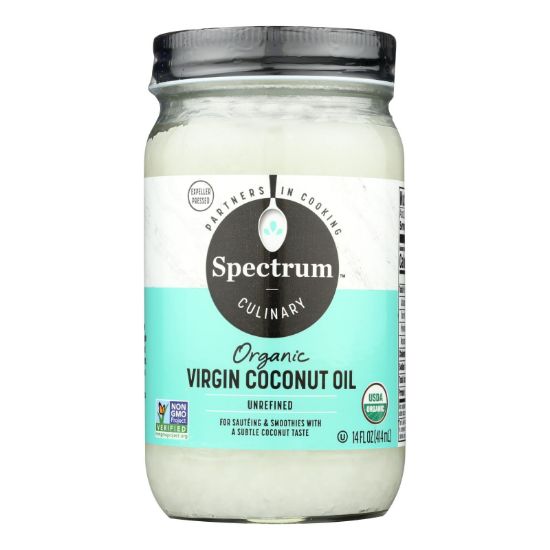 Spectrum Naturals Organic Unrefined Coconut Oil - Case of 12 - 14 Fl oz.