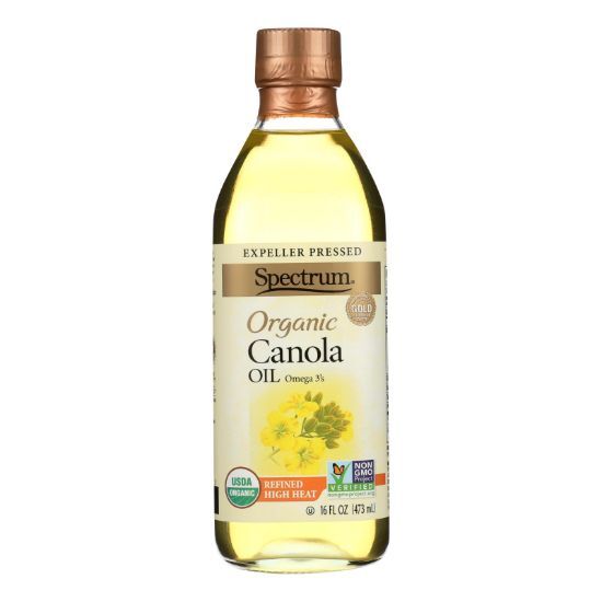 Spectrum Naturals Organic Refined Canola Oil - Case of 12 - 16 Fl oz.