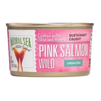 Natural Sea Wild Pink Salmon - Unsalted - Case of 12 - 7.5 oz.