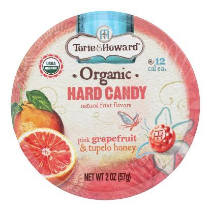 Torie and Howard Organic Hard Candy - Pink Grapefruit and Tupelo Honey - 2 oz - Case of 8