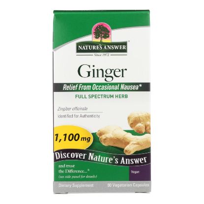 Nature's Answer - Ginger Rhizome - 90 Vegetarian Capsules