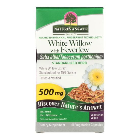 Nature's Answer - White Willow with Feverfew - 60 vcaps