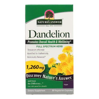 Nature's Answer - Dandelion Root - 90 Vegetarian Capsules