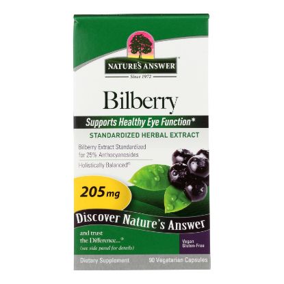 Nature's Answer - Bilberry Extract - 90 Vegetarian Capsules