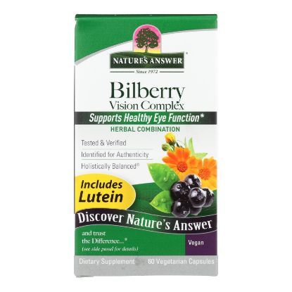 Nature's Answer - Bilberry Vision Complex Plus Lutein - 60 Vegetarian Capsules