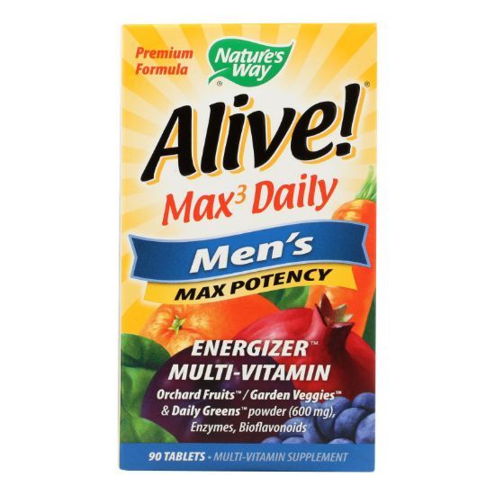 Nature's Way - Alive! Max3 Men's Multi-Vitamin - Max Potency - 90 Tablets