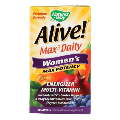 Nature's Way - Alive! Max3 Women's Multi-Vitamin - Max Potency - 90 Tablets