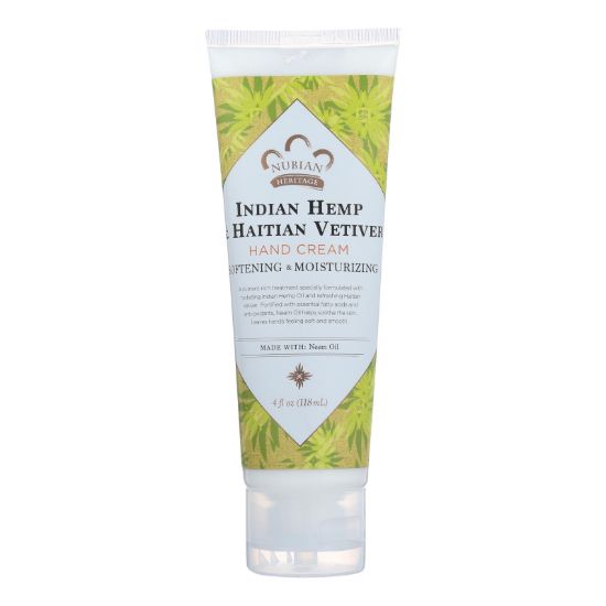 Nubian Heritage Hand Cream Indian Hemp And Haitian Vetiver - 4 oz