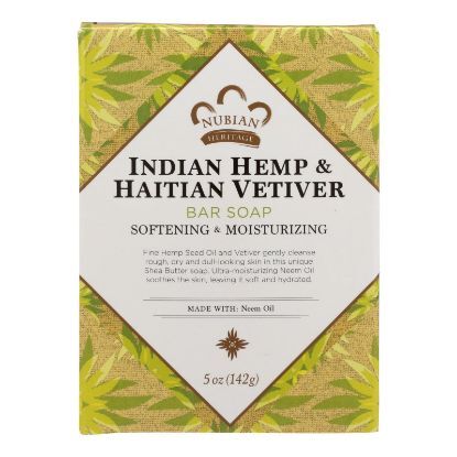 Nubian Heritage Bar Soap Indian Hemp And Haitian Vetiver - 5 oz