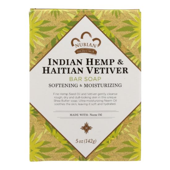 Nubian Heritage Bar Soap Indian Hemp And Haitian Vetiver - 5 oz