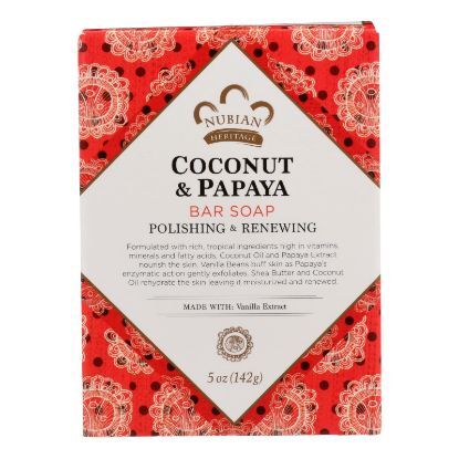 Nubian Heritage Bar Soap Coconut And Papaya with Vanilla Beans - 5 oz