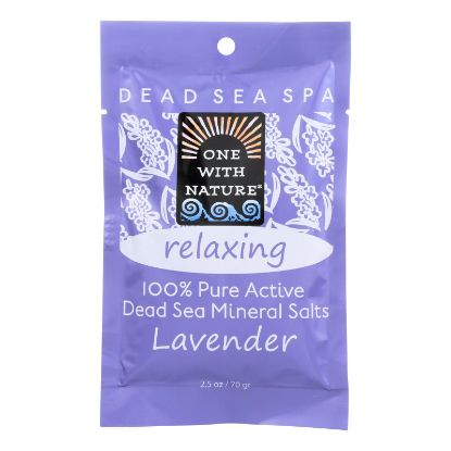 One With Nature Relaxing Lavender Dead Sea Mineral - Salt Bath - Case of 6 - 2.5 oz.