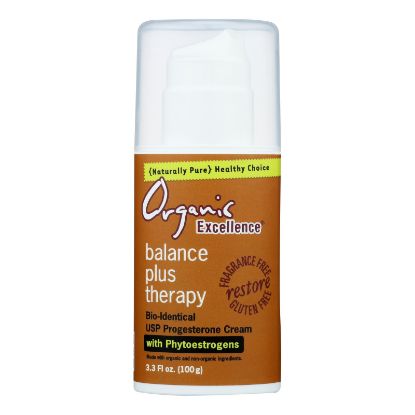 Organic Excellence Balance Plus Therapy Bio-identical Progesterone Cream with phytoestrogens - 3 oz
